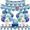 37pcs; Father's Day Theme Party Decoration; Balloons; Father's Day Flag Pulling Cake Card Balloon Set; Holiday Party Decoration; Latex Balloons Home D