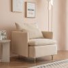 Modern fabric accent armchair;  upholstered single sofa chair;  Beige Cotton Linen-30.7''