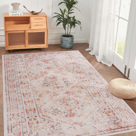 Naar 4x6 Area Rug, Washable Rug, Low-Pile, Non-Slip, Non-Shedding, Foldable, Kid & Pet Friendly - Area Rugs for living room, bedroom, kitchen