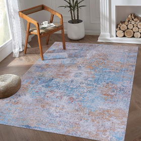 Naar Area Rugs 4x6, Washable Rug, Low-Pile, Non-Slip, Non-Shedding, Foldable, Kid & Pet Friendly - Area Rugs for living room, bedroom, kitchen