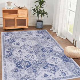 9x12 Area Rugs for Living Room, Washable Rug, Low-Pile, Non-Slip, Non-Shedding, Foldable, Kid&Pet Friendly, Area Rugs for living room, bedroom