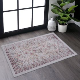 Naar 2x3 Beige Area Rug, Machine Washable Area Rugs, Low-Pile, Non-Slip, Non-Shedding, Foldable, Kid & Pet Friendly - Area Rugs for living room