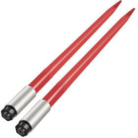 VEVOR Pair Hay Spear 39" Bale Spear 3000 lbs Capacity, Bale Spike Quick Attach Square Hay Bale Spears 1 3/4", Red Coated Bale Forks