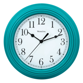 Westclox 9 inch Teal Round Simplicity Analog QA Wall Clock