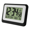 MainStays Black Atomic Digital Calendar Desk Alarm Clock with Temperature, W88631