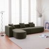 Modern Sectional L shape boucle Sofa with curved seat (facing left)