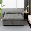 3 in 1 Convertible Sleeper Sofa Bed, Modern Fabric Loveseat Futon Sofa Couch w/Pullout Bed, Small Love Seat Lounge Sofa w/Reclining Backrest