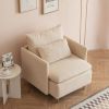 Modern fabric accent armchair;  upholstered single sofa chair;  Beige Cotton Linen-30.7''