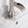 Waterfall Single Hole Single-Handle Low-Arc Bathroom Faucet With Pop-up Drain Assembly in Brushed Nickel