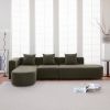 Modern Sectional L shape boucle Sofa with curved seat (facing left)