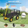 VEVOR Steel Garden Cart, Heavy Duty 900 lbs Capacity, with Removable Mesh Sides to Convert into Flatbed