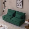 Modern Armless Loveseat Couch;  Armless Settee Bench;  Emerald Cotton Linen-59.8''