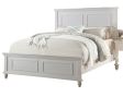 White Color Eastern King Size Bed Bedroom Furniture High Panel Headboard Footboard Plywood 1pc Bedframe