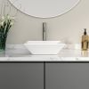 16"x16" Square White Ceramic Vessel Sink Countertop,Above Counter Bathroom Vanity Sink