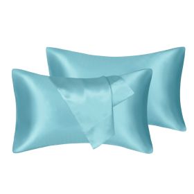 75D Satin Artificial Silk Pillowcase (Option: Green-Standard 20X26in-1pcs)