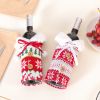 Nordic Knitted Elk Snowflake Wine Bottle Cover Christmas Decoration Fur Ball Wine Bottle Cover Home Supplies