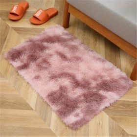 1pc, Tie-Dyed Plush Shag Furry Area Rug for Bedroom, Living Room, Nursery, and Kids Room - Ultra Soft and Fluffy, Washable, Non-Shedding (Color: Tie Dye Pink, size: 19.69*31.5inch)