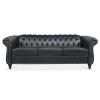 84.65" Rolled Arm Chesterfield 3 Seater Sofa.