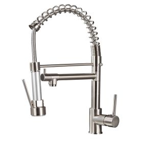 New Standard Single Handle kitchen faucet with pull-down kitchen faucet in Brushed Nickel (Color: Brushed Nickel)