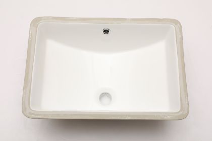 Bathroom Undermount Vessel Sink Pure White Porcelain Ceramic Lavatory Vanity Sink (size: 21*14*8)