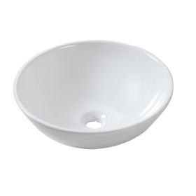 Bathroom Vessel Sink White Porcelain Ceramic Vanity Sink Art Basin without Faucet and Drain (size: 16*16*7.5)