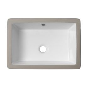 Bathroom Undermount Vessel Sink Pure White Porcelain Ceramic Lavatory Vanity Sink (size: 18*12*6.75)