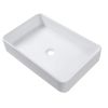 Bathroom Vessel Sink White Porcelain Ceramic Vanity Sink Art Basin without Faucet and Drain