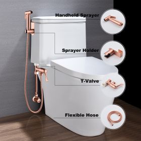 Bidet Sprayer for Toilet, Handheld Cloth Diaper Sprayer, Bathroom Sprayer Kit Spray Attachment with Hose (Color: Rose gold)