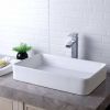 Bathroom Vessel Sink White Porcelain Ceramic Vanity Sink Art Basin without Faucet and Drain