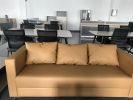 New design yellow durable leather sofa set modern living room furniture sofa