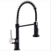 The new model is beautiful and durable Single Handle Pull-Down Sprayer Kitchen Faucet in Black+Gold