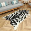 1pc Durable Faux Cowhide Rug - Washable, Low-Pile