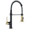 The new model is beautiful and durable Single Handle Pull-Down Sprayer Kitchen Faucet in Black+Gold