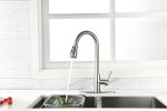 Kitchen Faucets with Pull Down Sprayer Commercial Stainless Steel Single Handle Single Hole Kitchen Sink Faucet