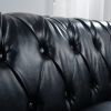 84.65" Rolled Arm Chesterfield 3 Seater Sofa.