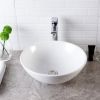 Bathroom Vessel Sink White Porcelain Ceramic Vanity Sink Art Basin without Faucet and Drain