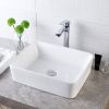 Bathroom Vessel Sink White Porcelain Ceramic Vanity Sink Art Basin without Faucet and Drain