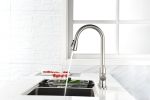 Kitchen Faucets with Pull Down Sprayer Commercial Stainless Steel Single Handle Single Hole Kitchen Sink Faucet